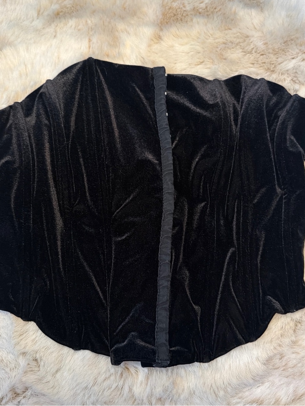 Black Velvet Strapless Corset Top